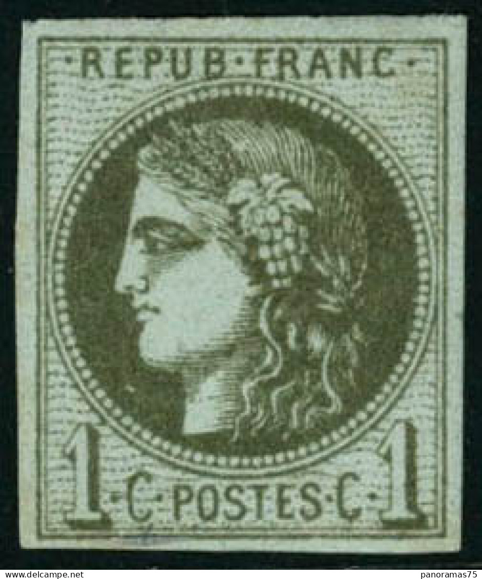* N°39C 1c Olive R3 - TB - 1870 Ausgabe Bordeaux