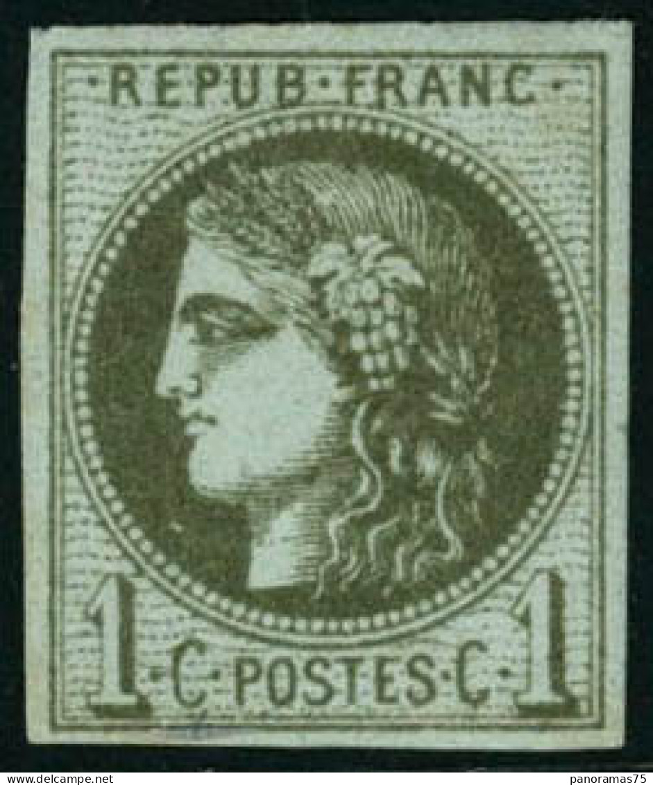 * N°39C 1c Olive R3 - TB - 1870 Emission De Bordeaux