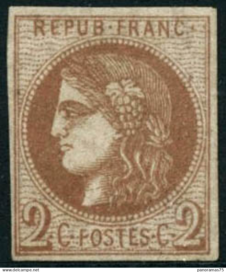 ** N°40Bg 2c Chocolat, R2 - TB - 1870 Ausgabe Bordeaux