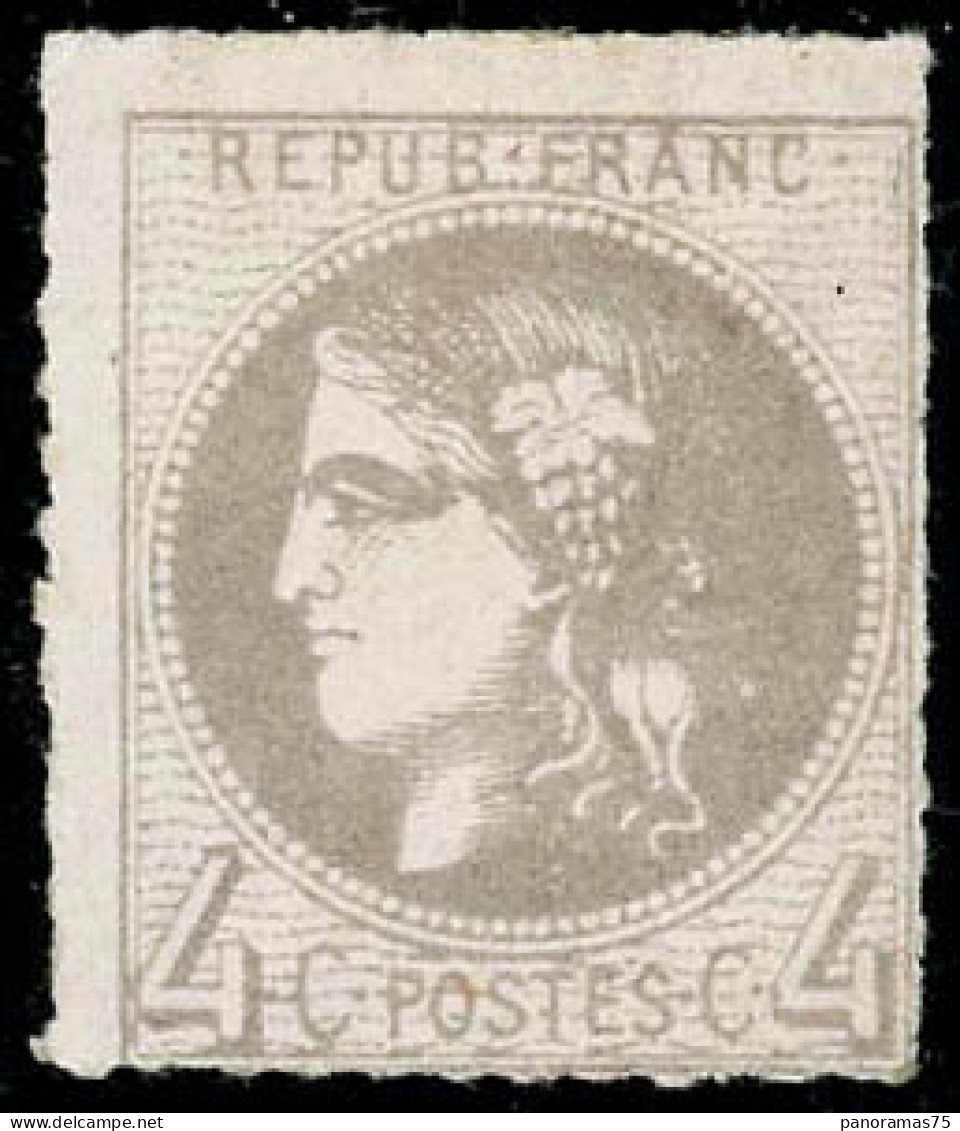 * N°41B 4c Gris, R2 Percé En Ligne - TB - 1870 Ausgabe Bordeaux