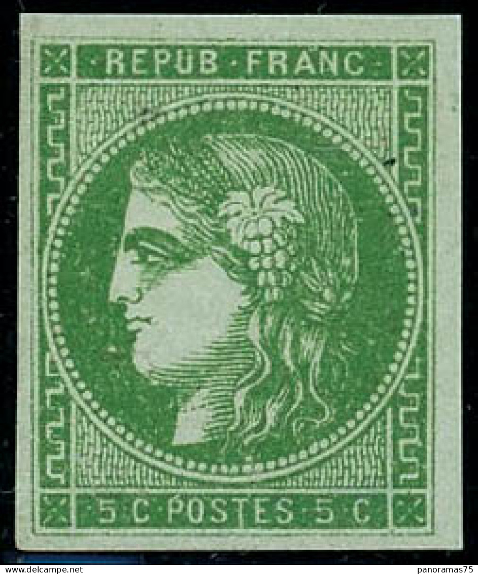 ** N°42B 5c Vert-jaune, R2 - TB - 1870 Emission De Bordeaux