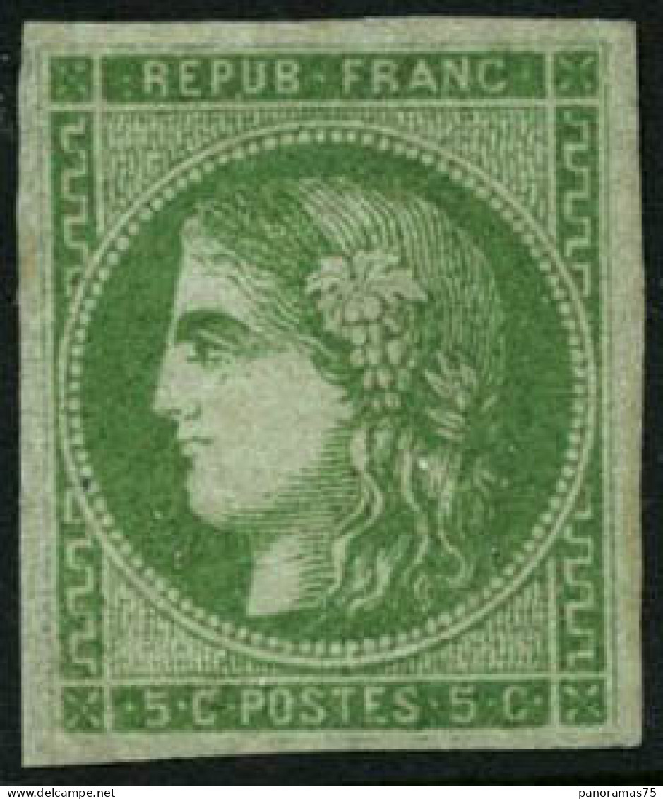 * N°42B 5c Vert-jaune R2 - TB - 1870 Ausgabe Bordeaux