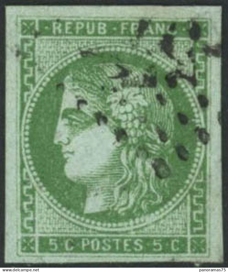 Obl. N°42B 5c Vert-jaune, R2 - TB - 1870 Ausgabe Bordeaux