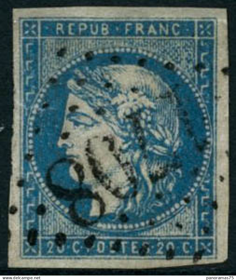 Obl. N°44B 20c Bleu, Type I R2 - TB - 1870 Emission De Bordeaux