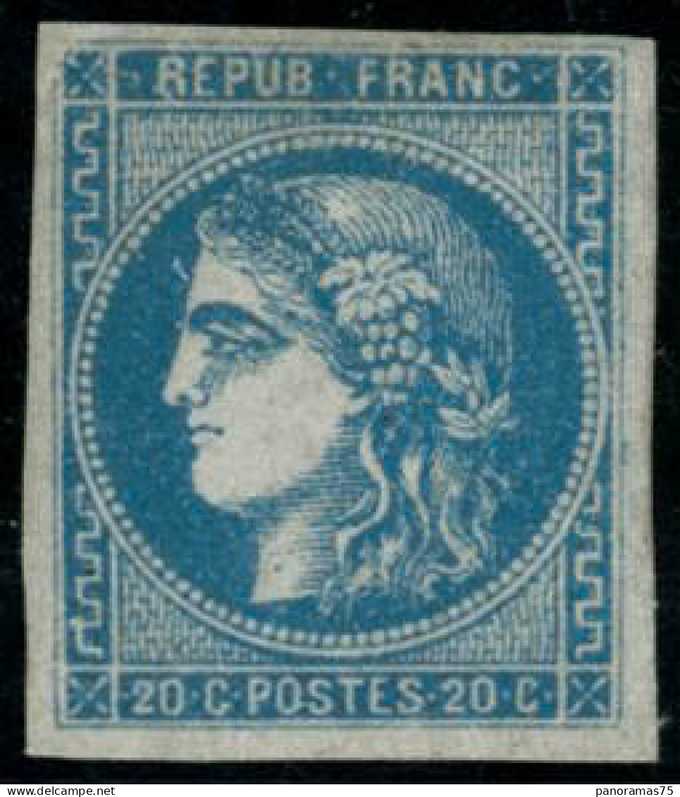 ** N°46B 20c Bleu R2, Type III - TB - 1870 Emission De Bordeaux