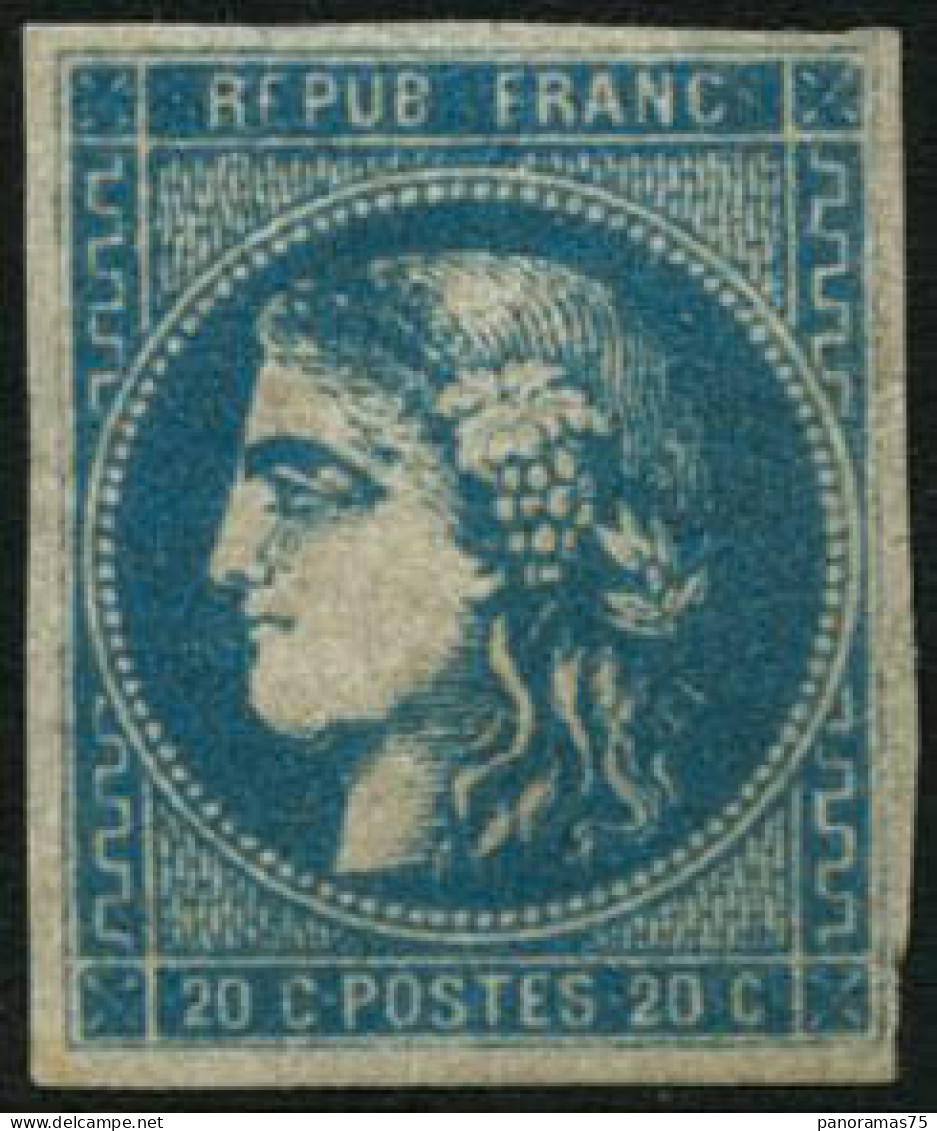 * N°46B 20c Bleu R2, Type III - TB - 1870 Emission De Bordeaux