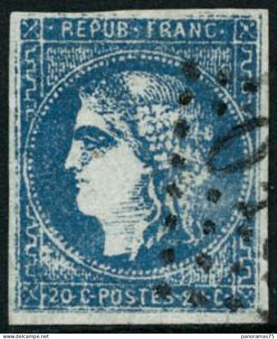 Obl. N°46B 20c Bleu, Faux De Marseille - TB - 1870 Emission De Bordeaux