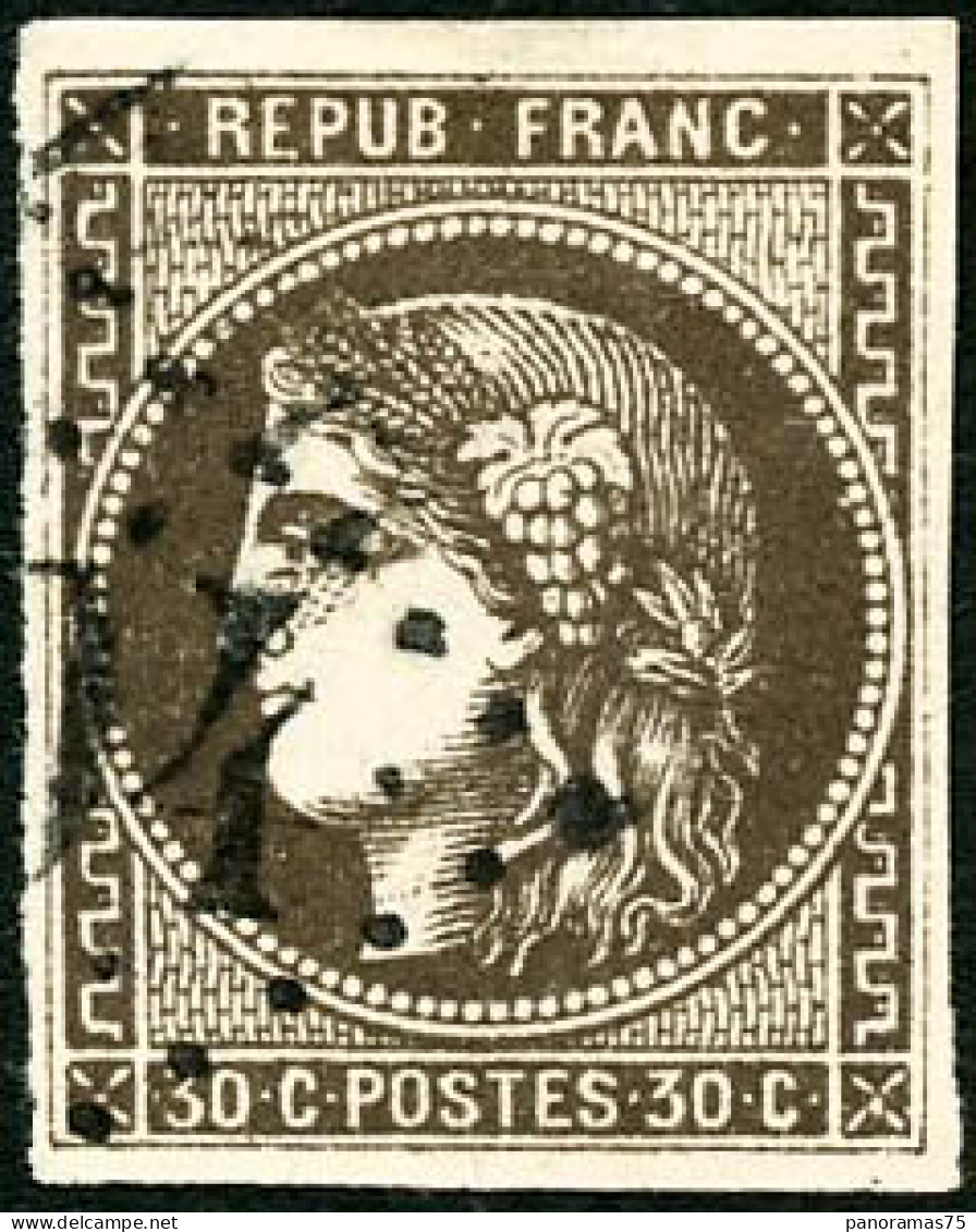 Obl. N°47b 30c Brun Noir - TB - 1870 Bordeaux Printing