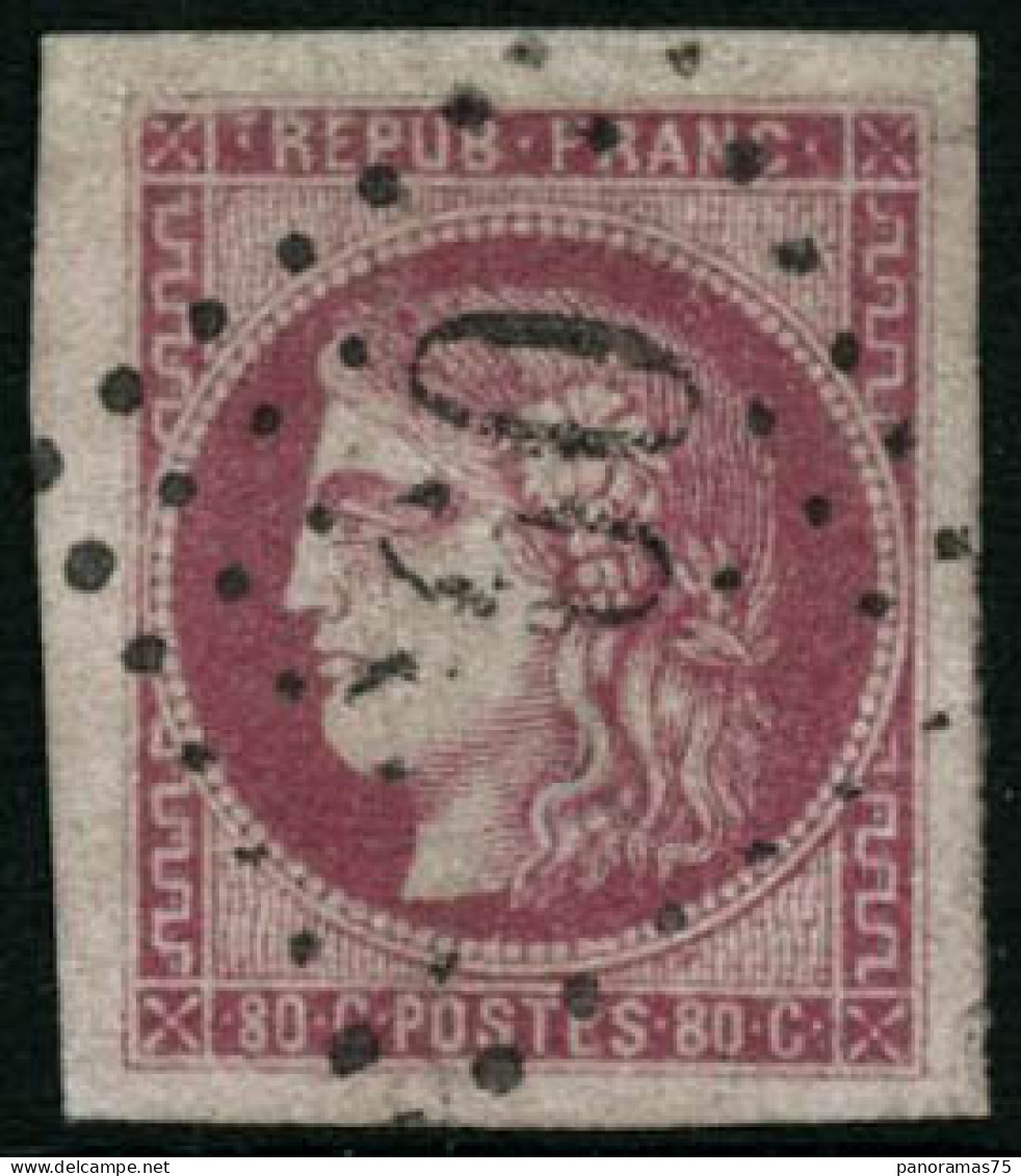 Obl. N°49 80c Rose, Pièce De Luxe - TB - 1870 Bordeaux Printing