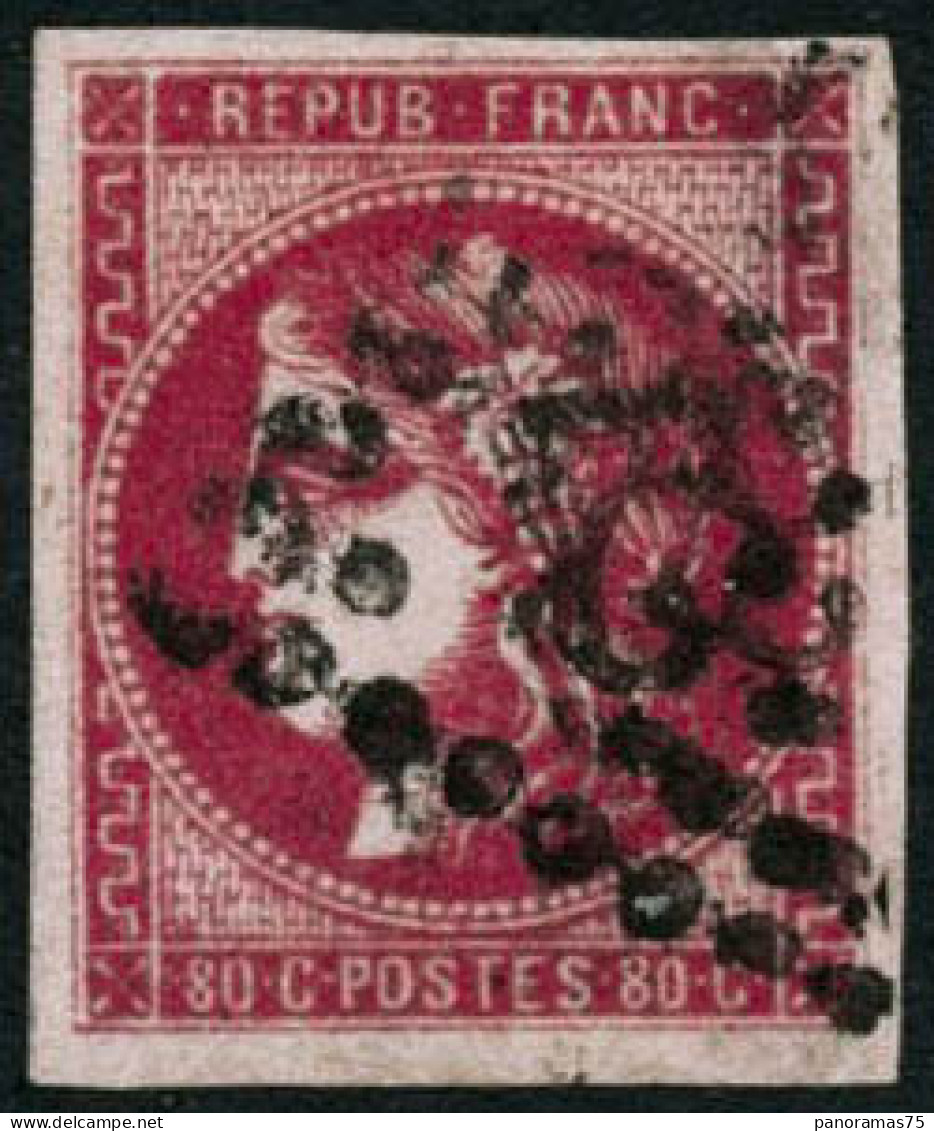 Obl. N°49b 80c Rose Vif - TB - 1870 Bordeaux Printing