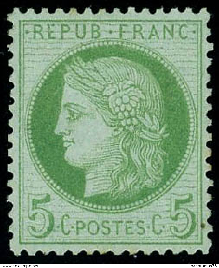** N°53 5c Vert-jaune S/azuré, Pièce De Luxe - TB - 1871-1875 Cérès
