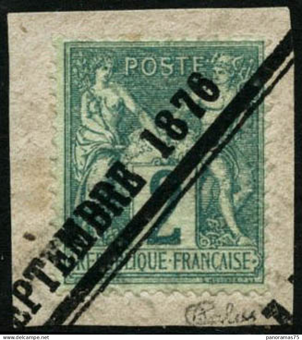 Obl. Sur Fragment N°62 2c Vert Obl Typo S/fgt - TB - 1876-1878 Sage (Typ I)