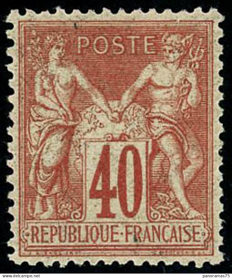 * N°70 40c Orange, Charnière Très Légère Signé Brun - TB - 1876-1878 Sage (Tipo I)