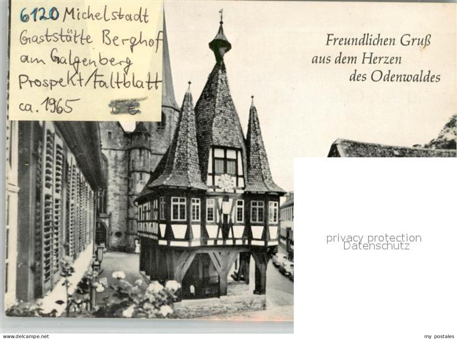 73707149 Michelstadt Gaststaette Berghof Am Galgenberg Prospekt-Faltblatt Michel - Michelstadt