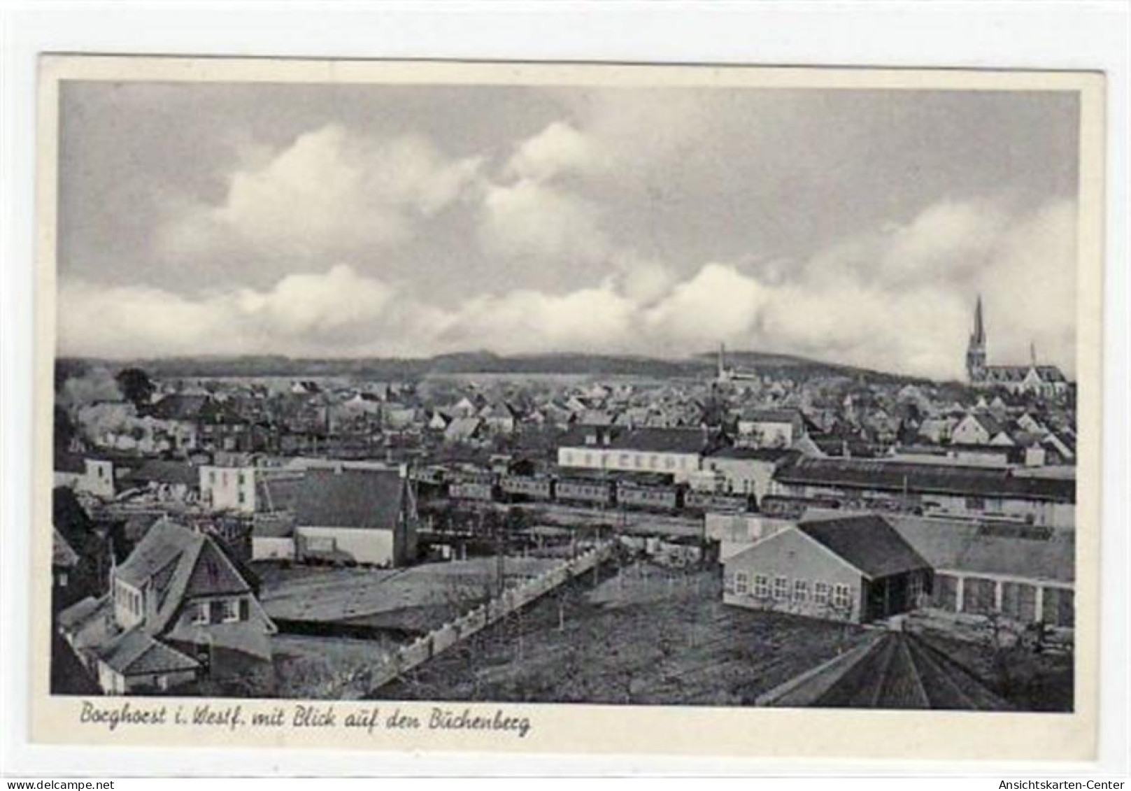 39063506 - Borghorst Mit Blick Auf Den Buchenberg Gelaufen, Mit Marke Und Stempel Von 1957. Gute Erhaltung. - Ibbenbueren