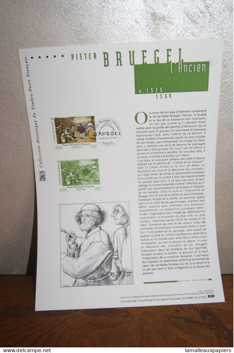 Bruegel L'ancien : Collection Historique Du Timbre Poste Français (2001) 1e JOUR - Sonstige & Ohne Zuordnung