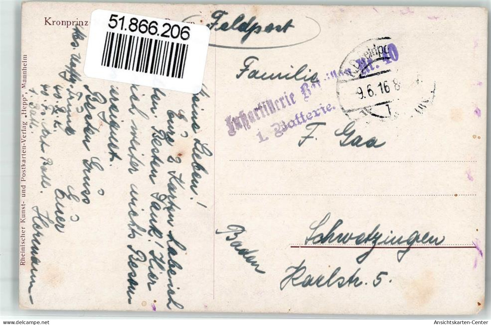 51866206 - Kronprinz Rupprecht Von Bayern - Other & Unclassified