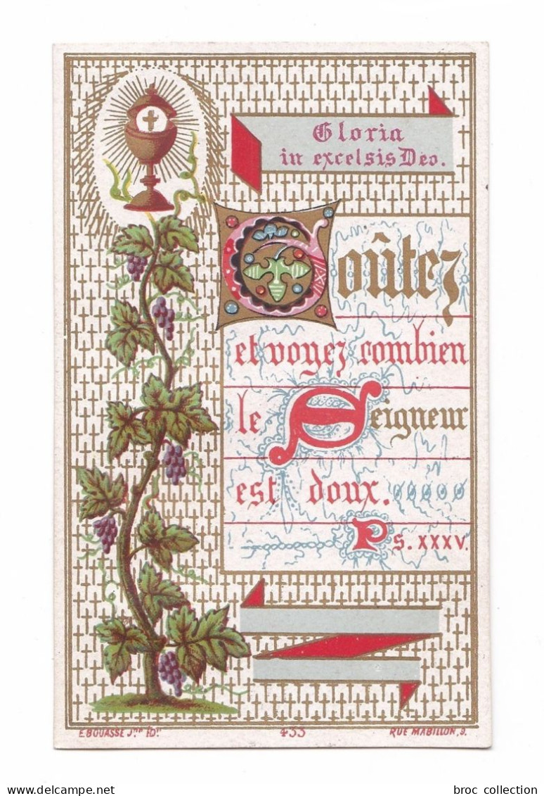 Poitier, 1re Communion D'André De Lamarque, 1881, Collège Saint-Joseph, Enluminure, Vigne, E. Bouasse Jne 433 - Imágenes Religiosas