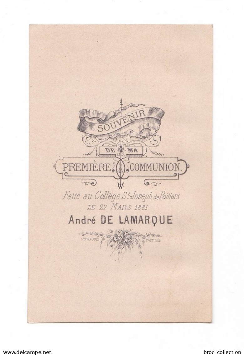 Poitier, 1re Communion D'André De Lamarque, 1881, Collège Saint-Joseph, Enluminure, Vigne, E. Bouasse Jne 433 - Andachtsbilder