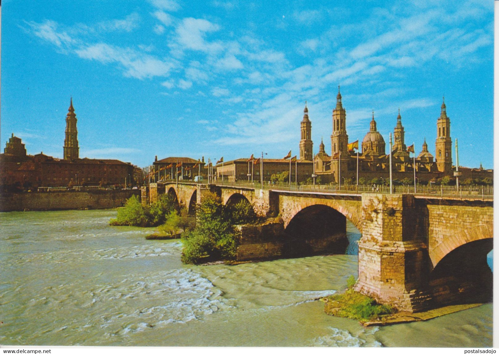 (D175) ZARAGOZA. EL PUENTE DE PIEDRA SOBRE EL RIO EBRO ... UNUSED - Zaragoza