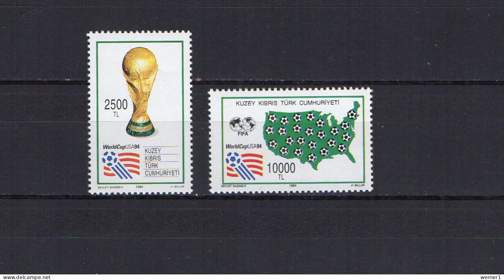 Turkish Cyprus 1994 Football Soccer World Cup, Set Of 2 MNH - 1994 – USA