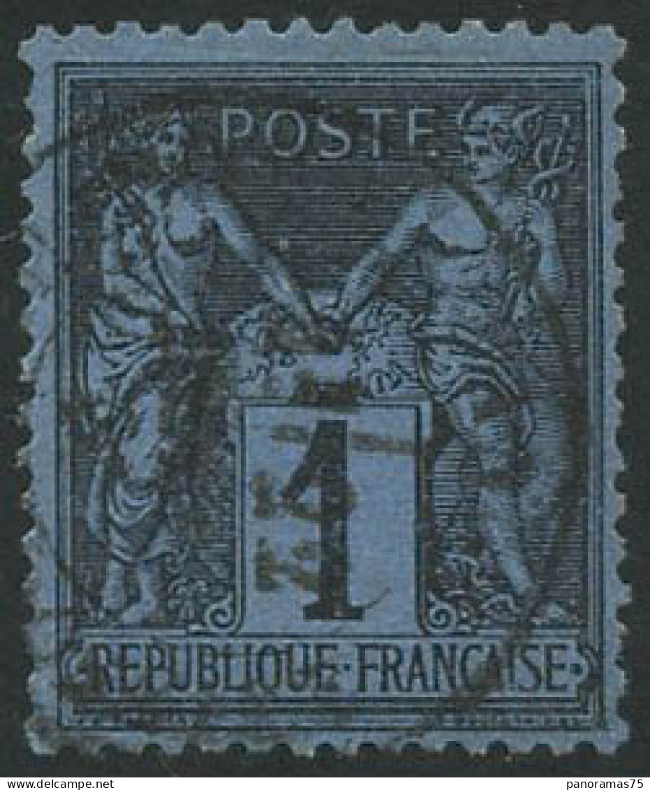 Obl. N°84 1c Noir S/bleu De Prusse - TB - 1876-1898 Sage (Tipo II)