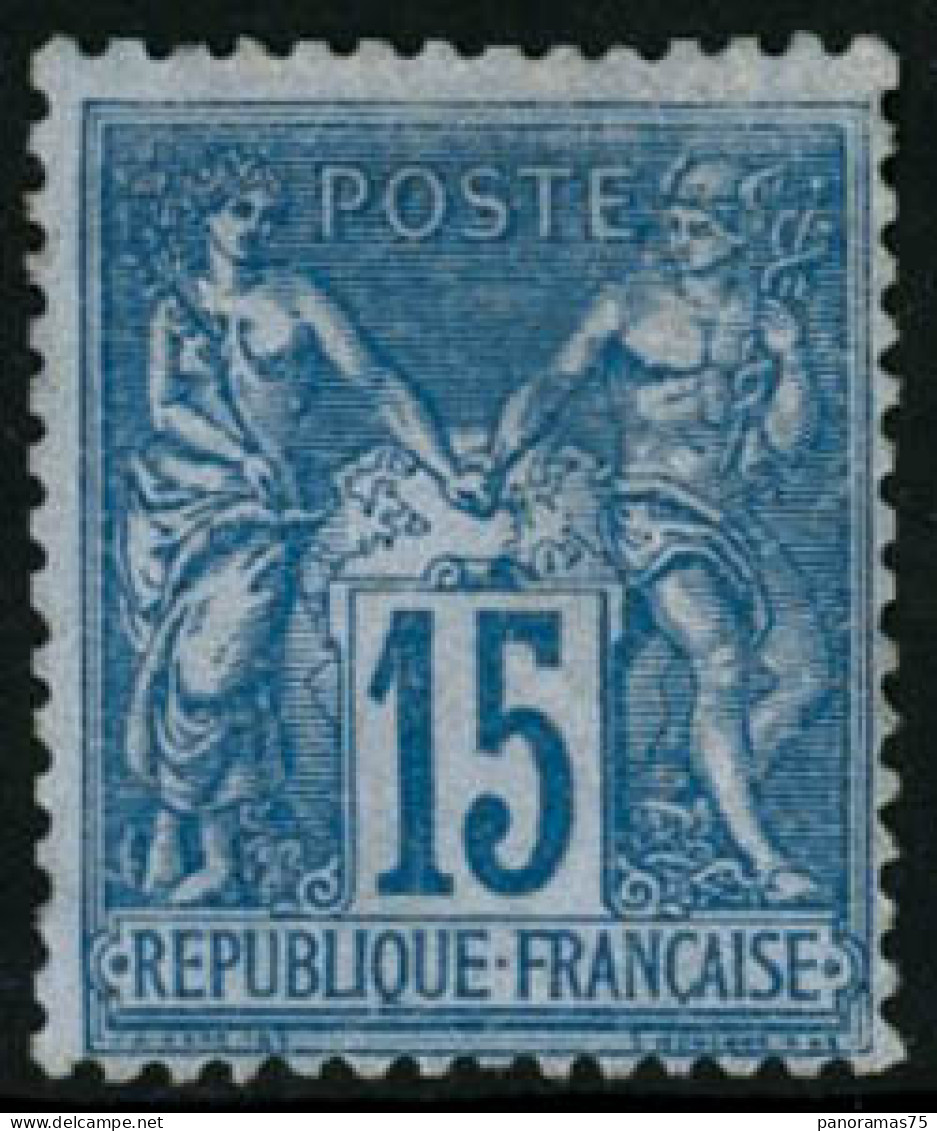 ** N°90a 15c Bleu S/bleu, Très Belle Nuance  - TB - 1876-1898 Sage (Type II)