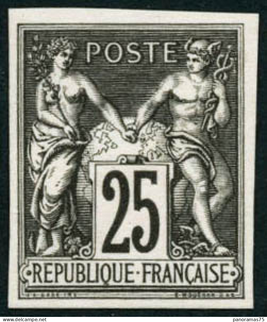 (*) N°91 25c Noir S/rouge, Régents ND Sans Teinte De Fond - TB - 1876-1898 Sage (Type II)