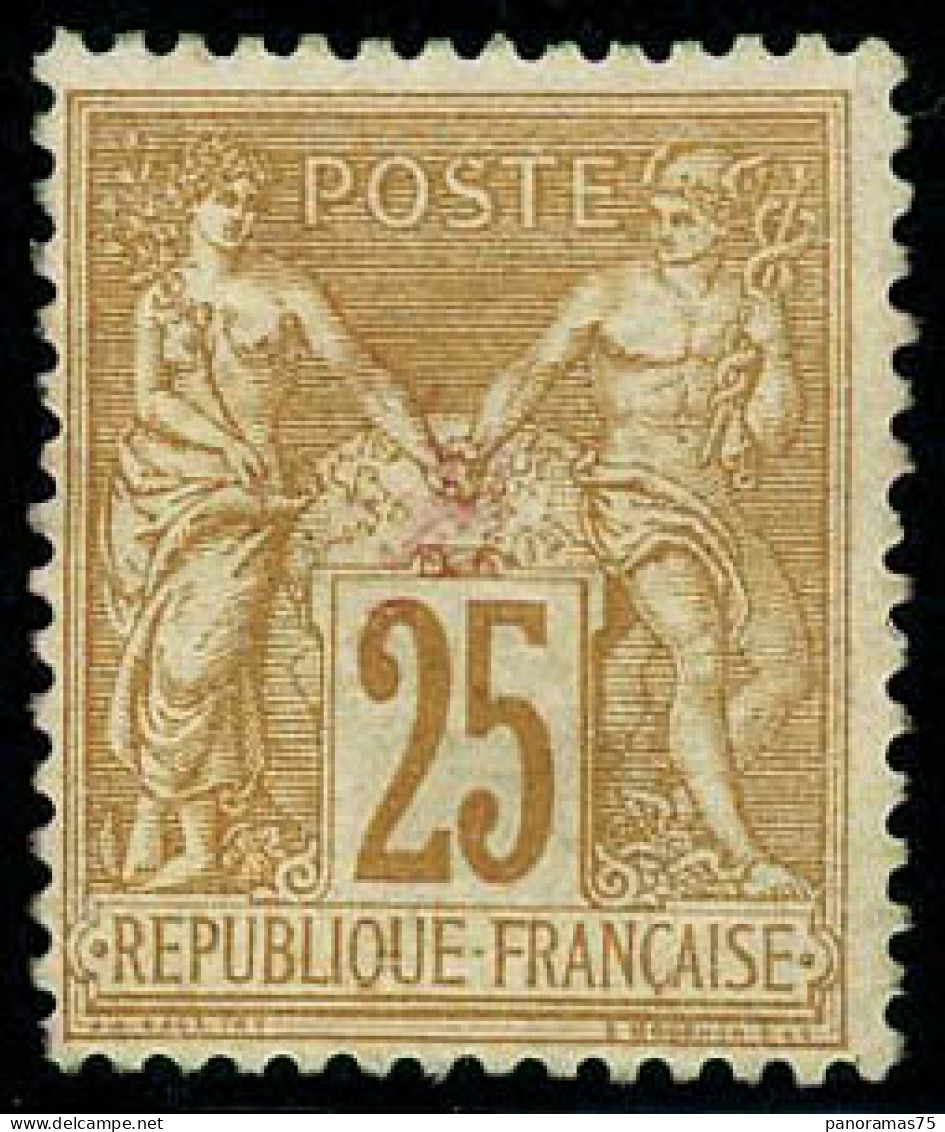 ** N°92 25c Bistre S/jaune - TB - 1876-1898 Sage (Tipo II)