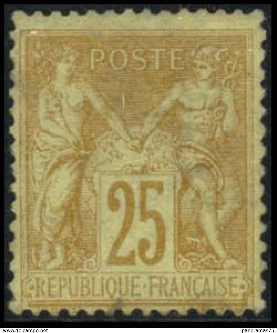 ** N°92 25c Bistre S/jaune - TB - 1876-1898 Sage (Tipo II)