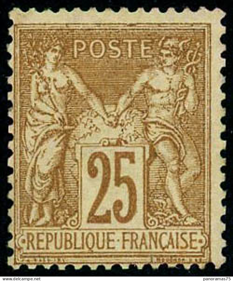 ** N°92 25c Bistre S/jaune - TB - 1876-1898 Sage (Type II)