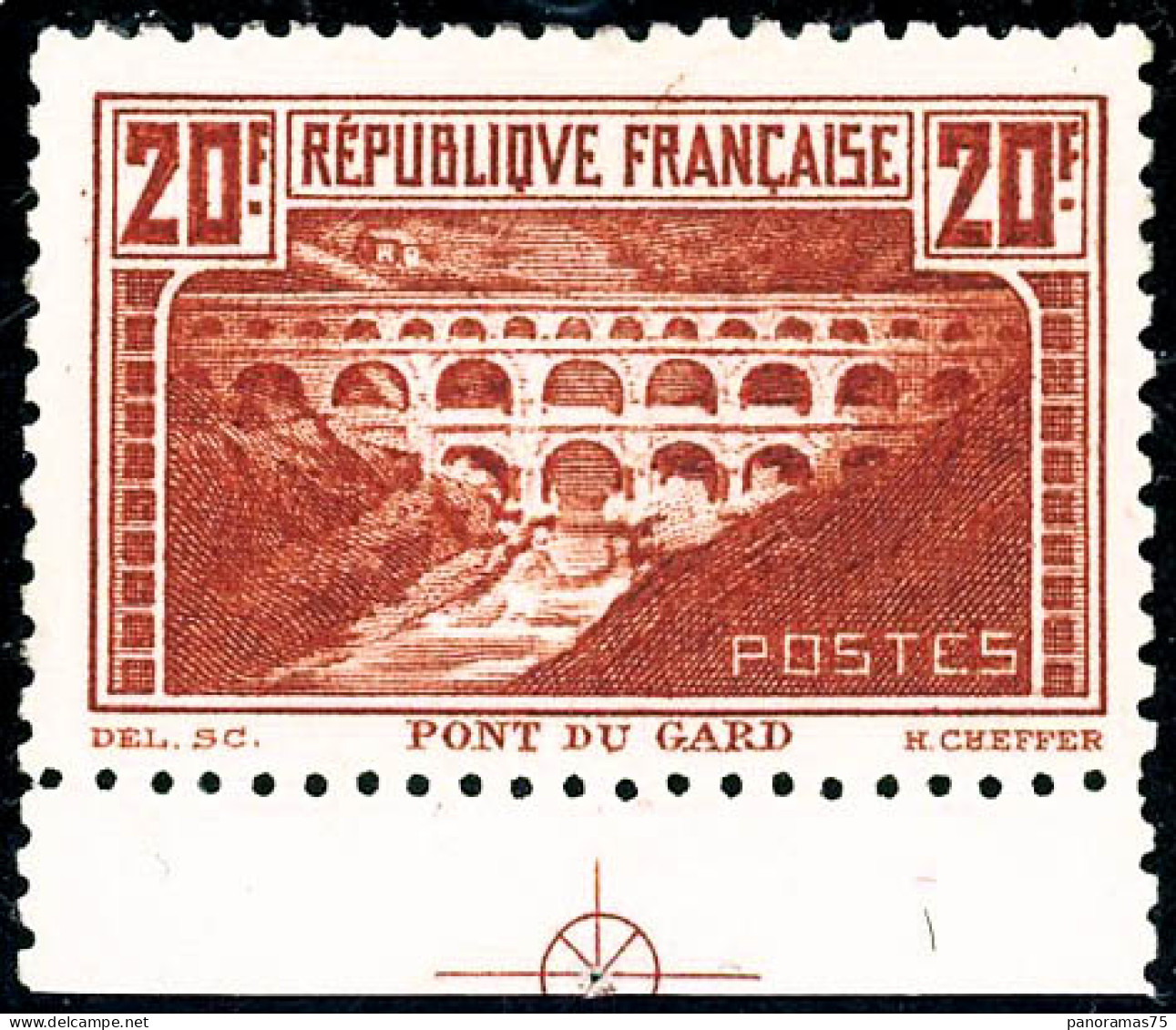 ** N°262B 20F Pont Du Gard, Dent 11, Pièce De Luxe  - TB - Autres & Non Classés