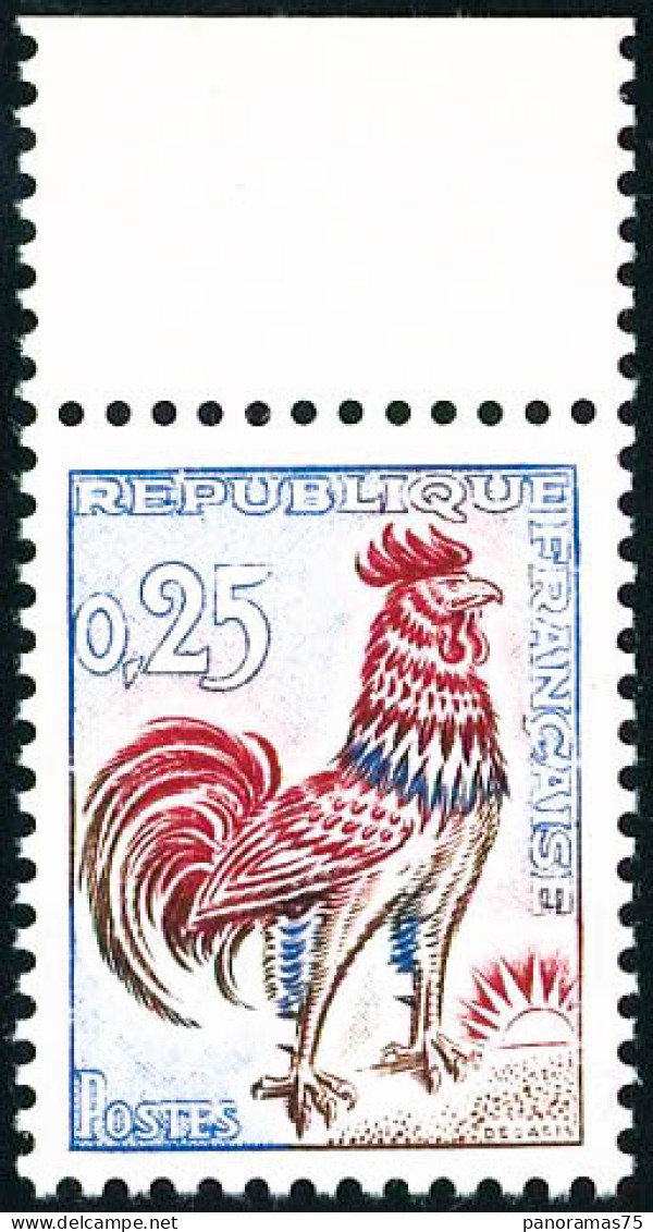 ** N°1331d 25c Coq Fluo, Signé Scheller - TB - Andere & Zonder Classificatie