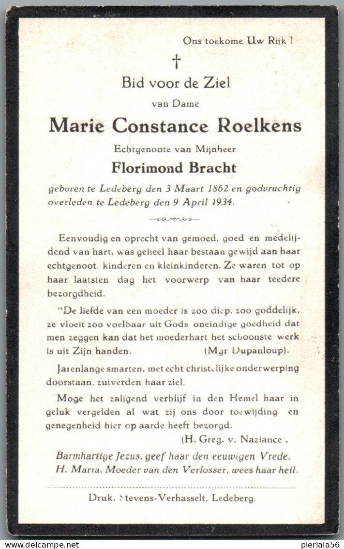 Bidprentje Ledeberg - Roelkens Marie Constance (1862-1934) - Andachtsbilder