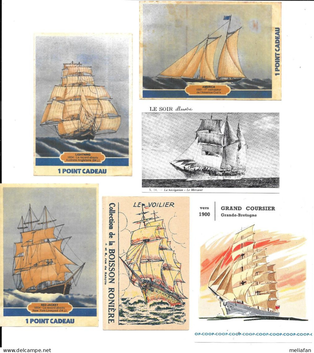 CN24 - CHROMOS DIVERS - GRANDS VOILIERS - MERCATOR - RED JACKET - AMERICA - LIGHTNING - Andere & Zonder Classificatie