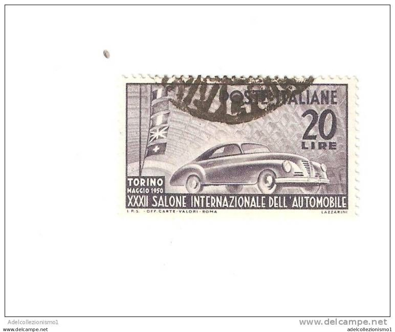 100049) 32º Salone Dell'automobile A Torino - 29 Aprile 1950 Usato La Vendita E Riferita A 1 Solo Francobollo A Caso - 1946-60: Usati