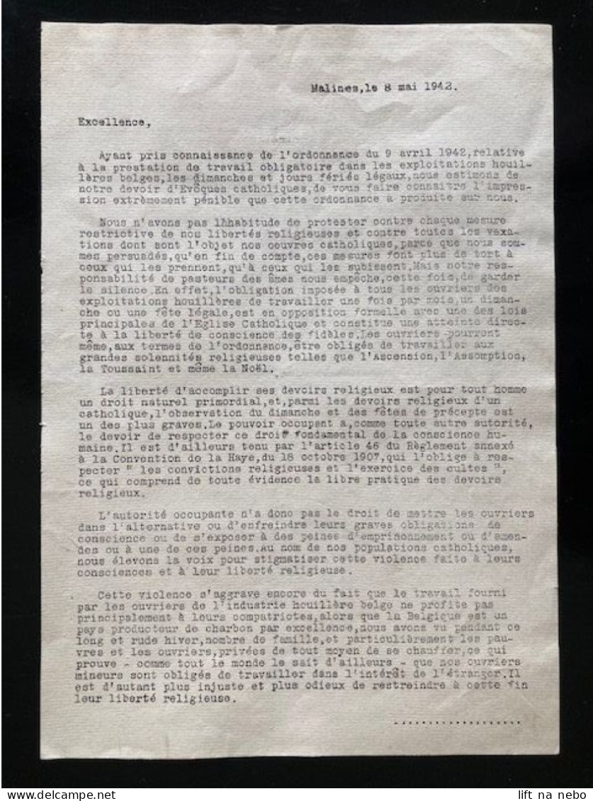 Tract Presse Clandestine Résistance Belge WWII WW2 'Excellence, Ayant Pris...' Printed On Both Sides Of The Sheet - Documentos