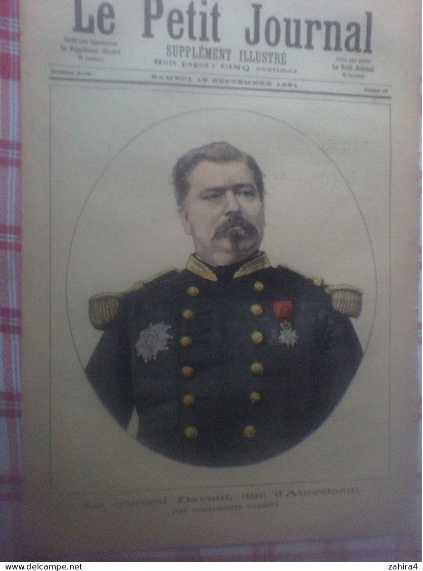 Le Petit Journal 43 Général Davout Duc D'Auerstaëdt Incendie Ménagerie Salvator Montceau Les Mines Chanson Les 3 Hussard - Tijdschriften - Voor 1900