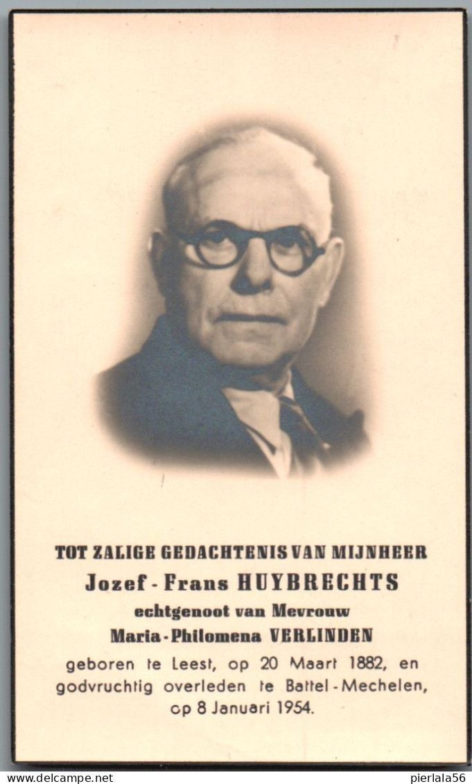Bidprentje Leest - Huybrechts Jozef Frans (1882-1954) - Santini