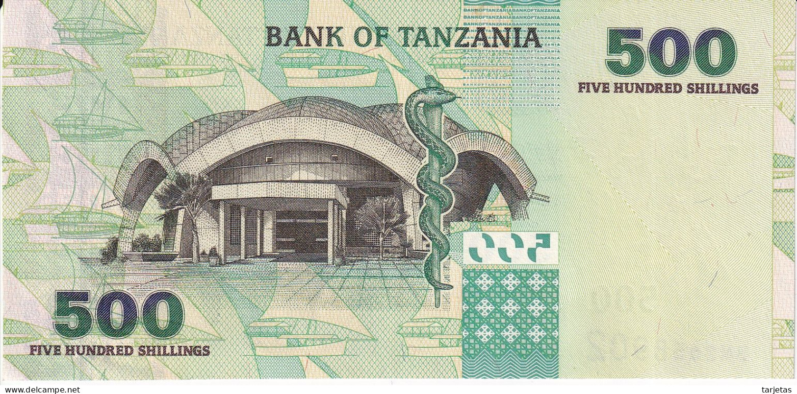 BILLETE DE TANZANIA DE 500 SHILINGI DE UN BUFALO DEL AÑO 2003 EN CALIDAD EBC (XF) (BANKNOTE) - Tanzanie