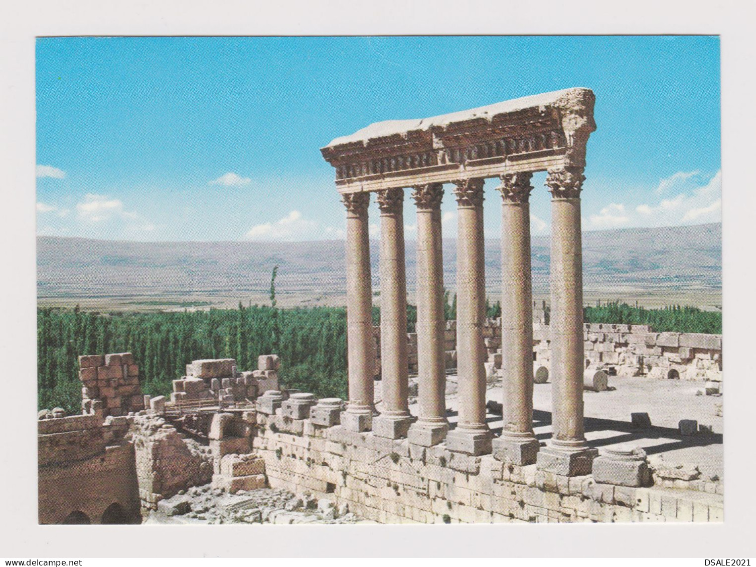 Lebanon Baalbek-Heliopolis Six Columns Of The Jupiter Temple, View Vintage Photo Postcard RPPc AK (1197) - Libanon
