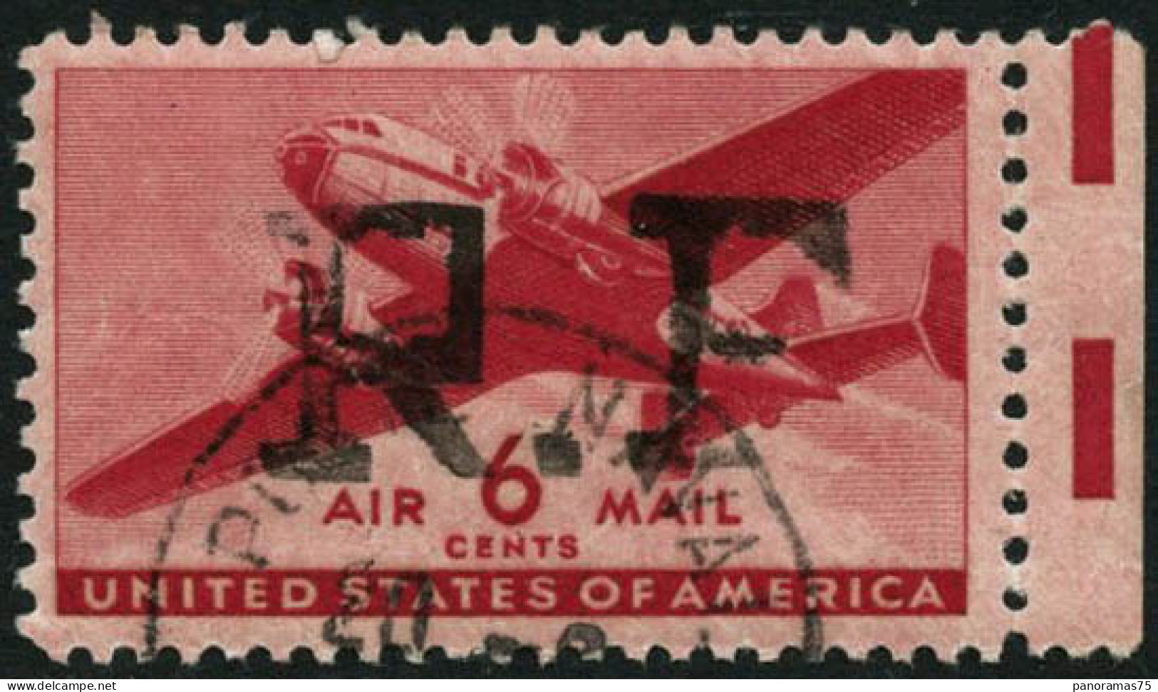 Obl. N°18 6c Rouge, Type III (Alger) Signé Mayer - TB - Military Airmail