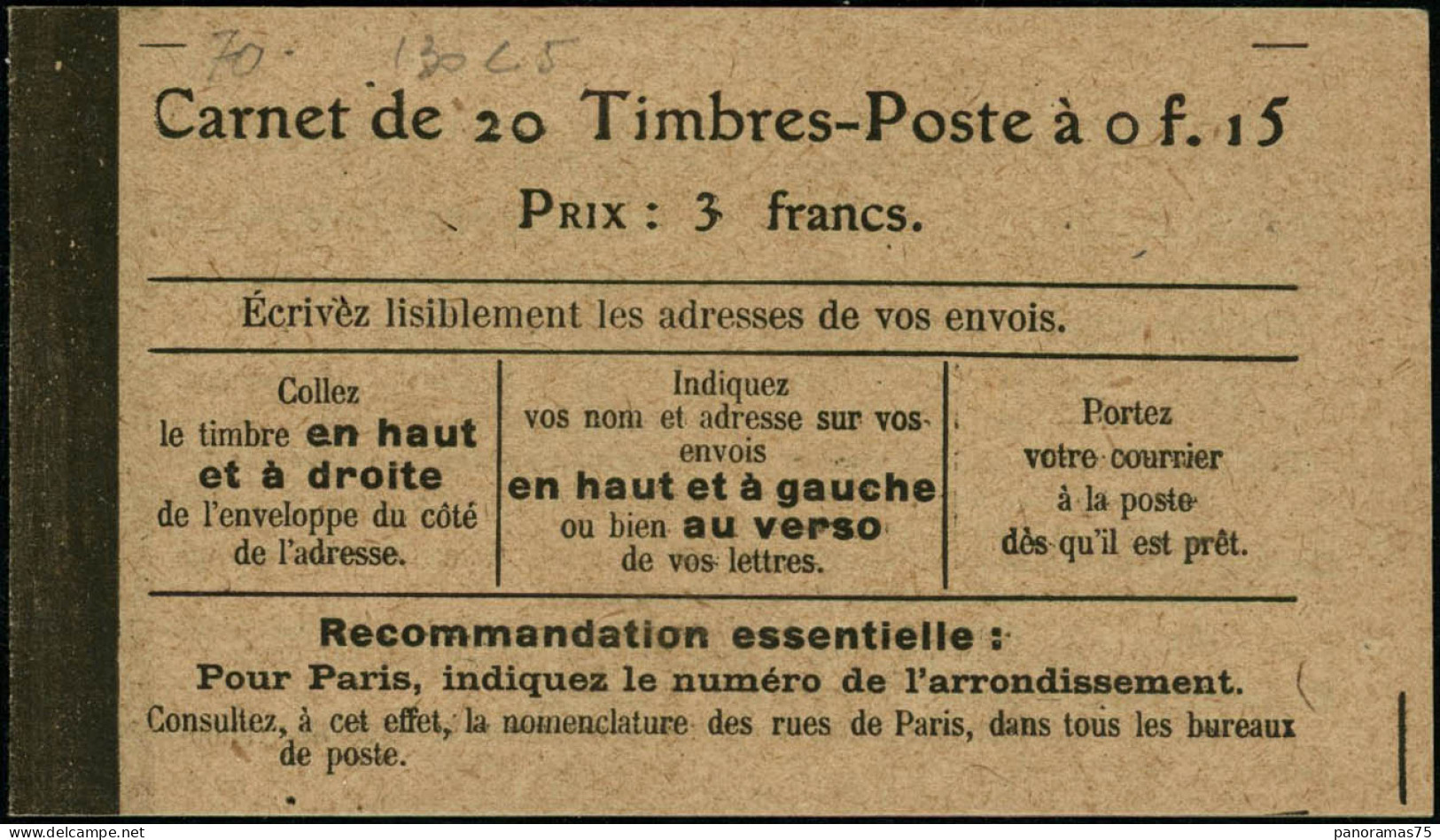 ** N°130-C5 Carnet 15c Lignée, Taxes - TB - Otros & Sin Clasificación