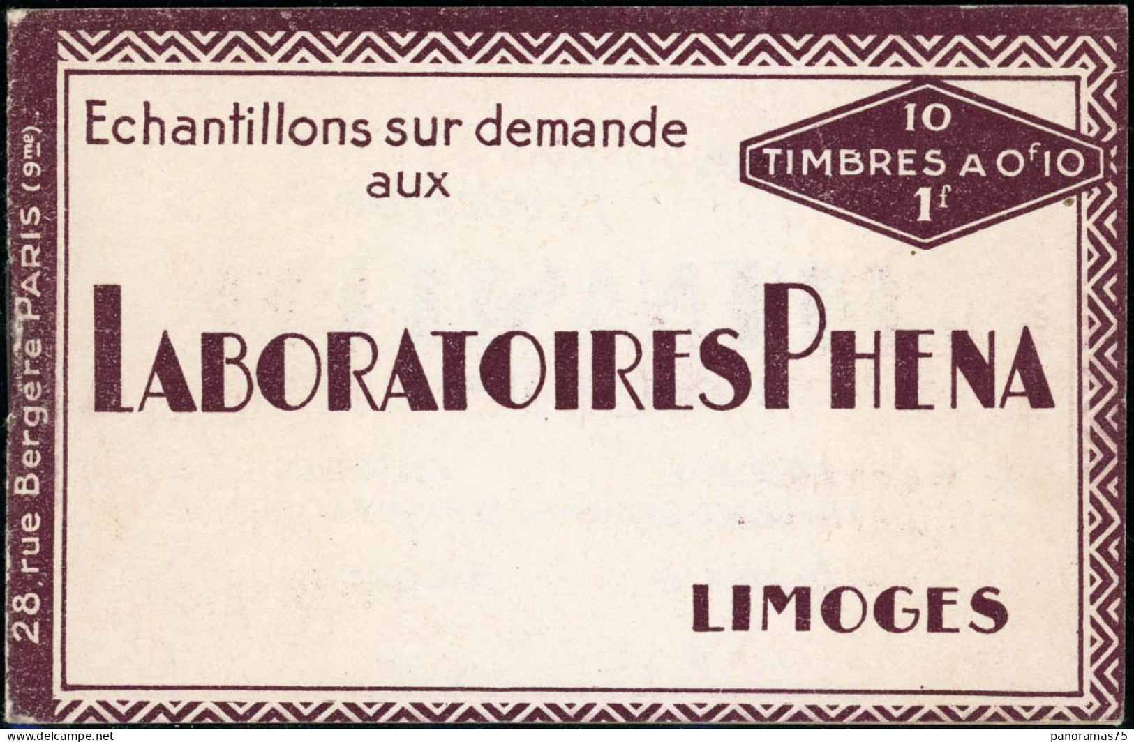 ** N°188-C2 Carnet 10c Camée Phena - TB - Autres & Non Classés