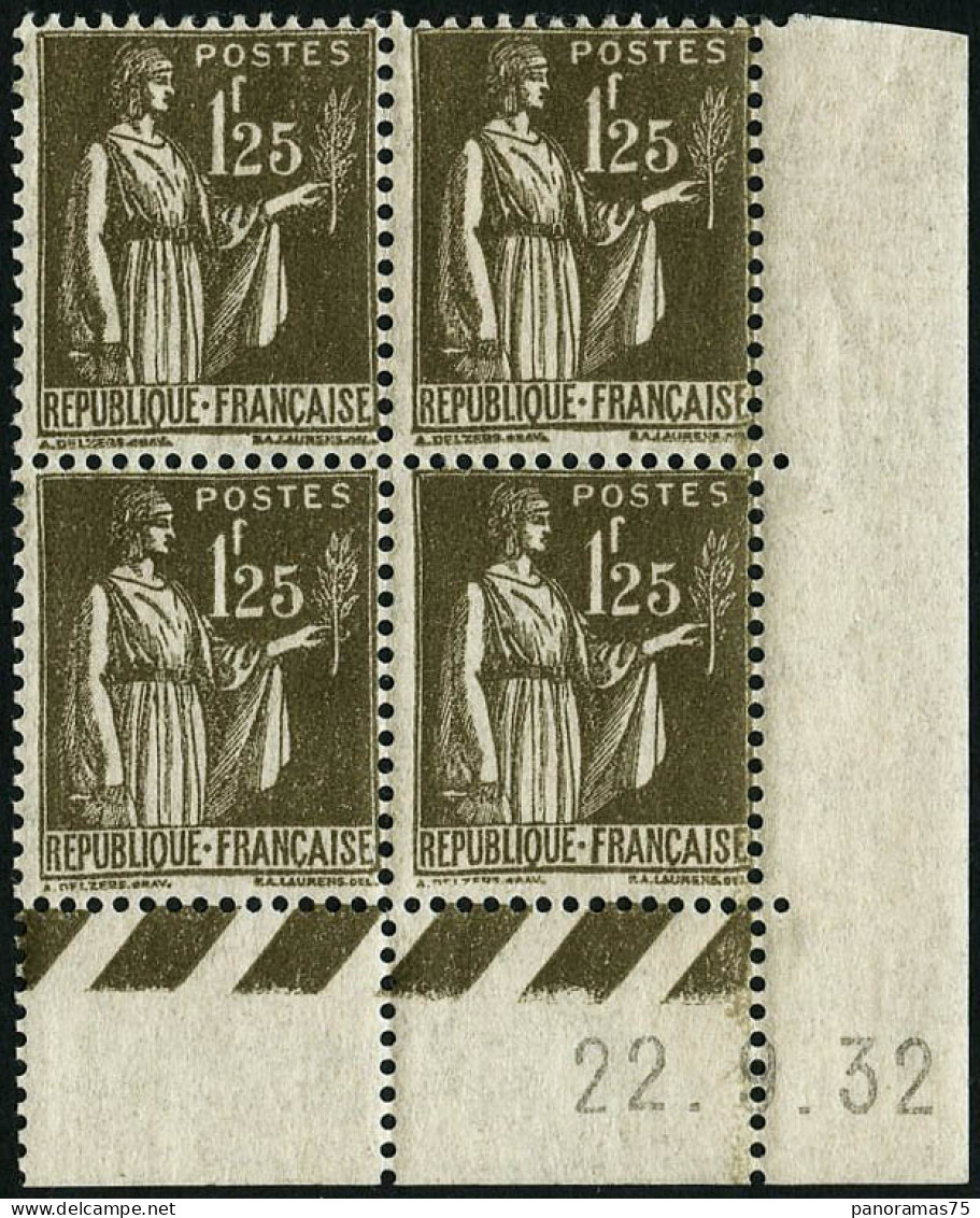 ** N°287 1F25 Olive, Bloc De 4 CD 22/9/32 - TB - Other & Unclassified