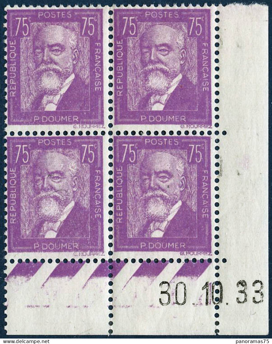 ** N°292 75c Lilas, Bloc De 4 CD 30/10/33 - TB - Other & Unclassified