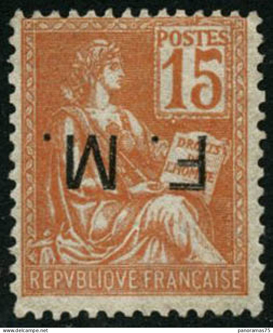 ** N°1a 15c Orange, Surcharge Renversée - TB - Military Postage Stamps