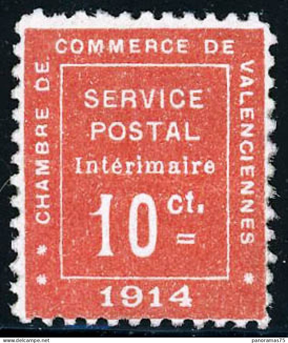 ** N°1 10c Vermillon (Valenciennes) - TB - Guerre (timbres De)