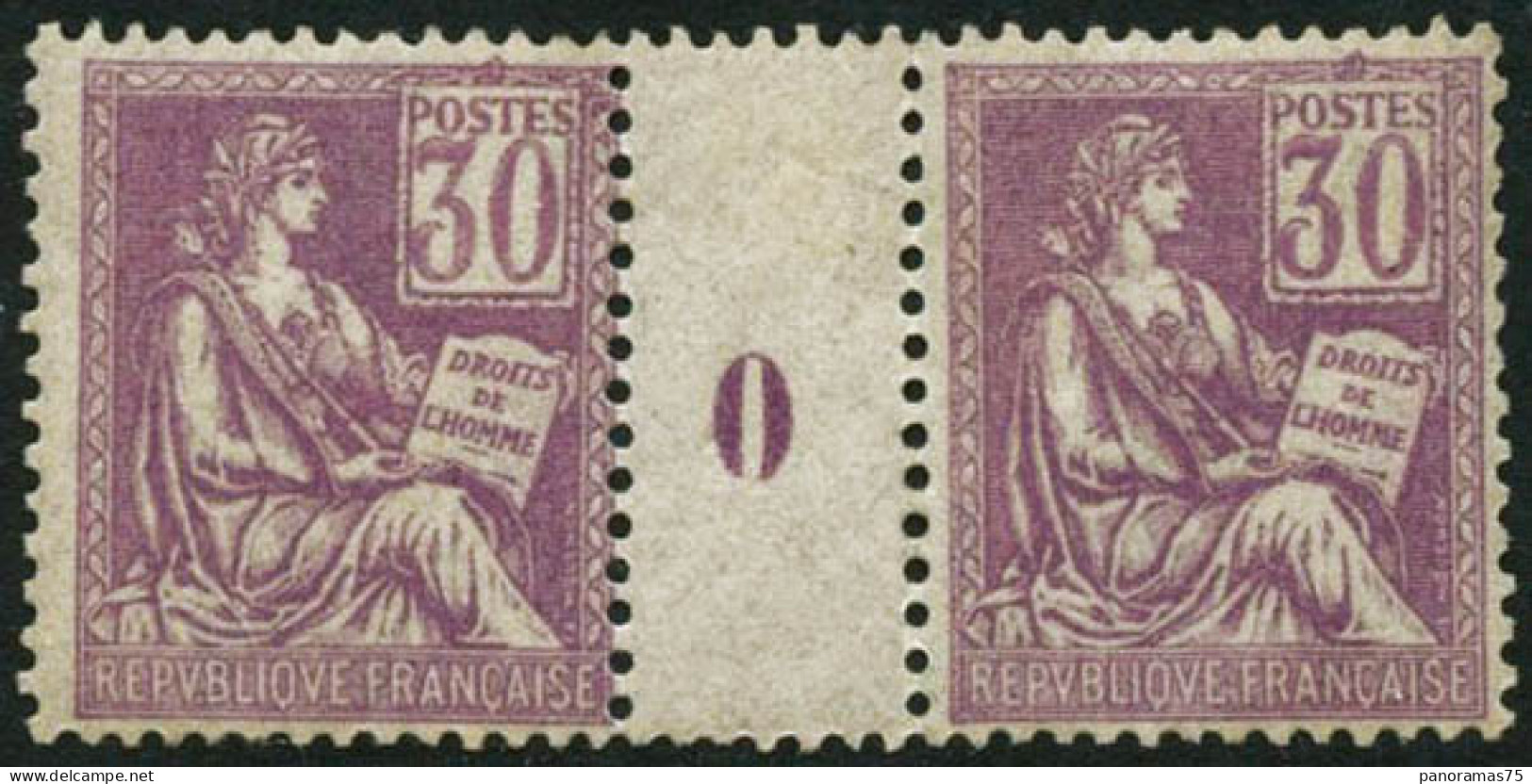 ** N°115 30c Violet, Paire Mill 0 - TB - Millésimes