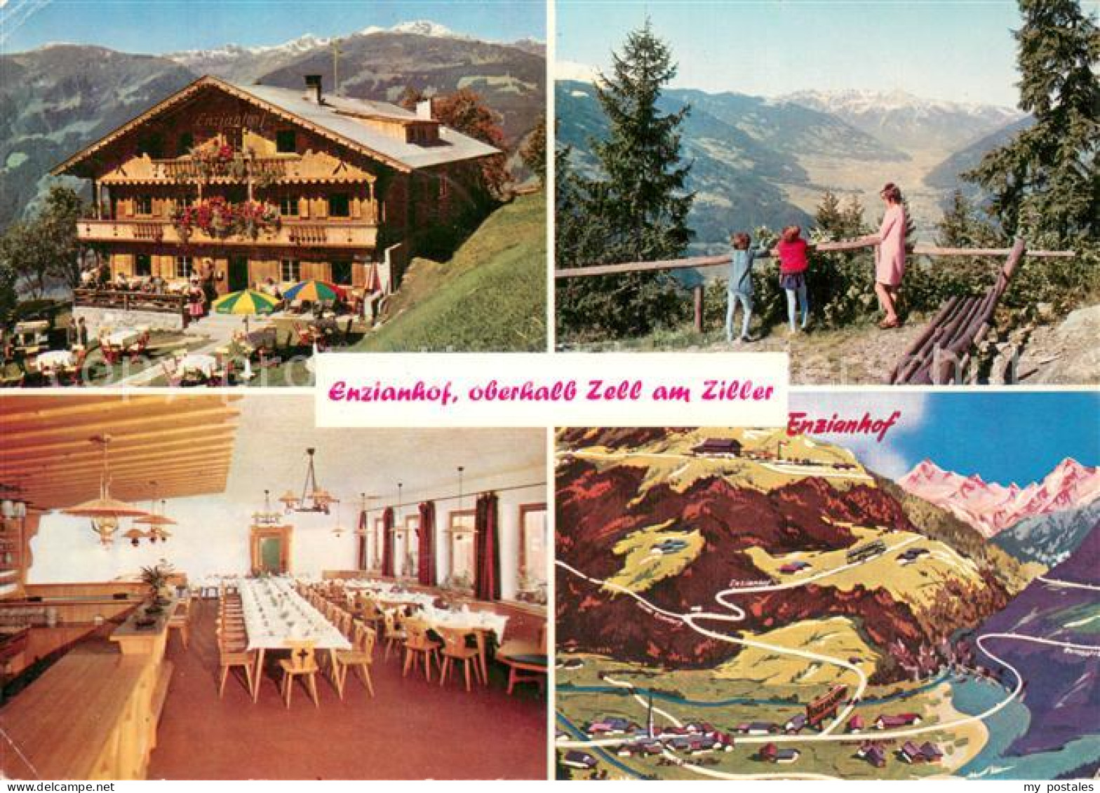 73706836 Zell Ziller Tirol Alpengasthof Enzianhof Gastraum Wandergebiet Ansicht  - Autres & Non Classés